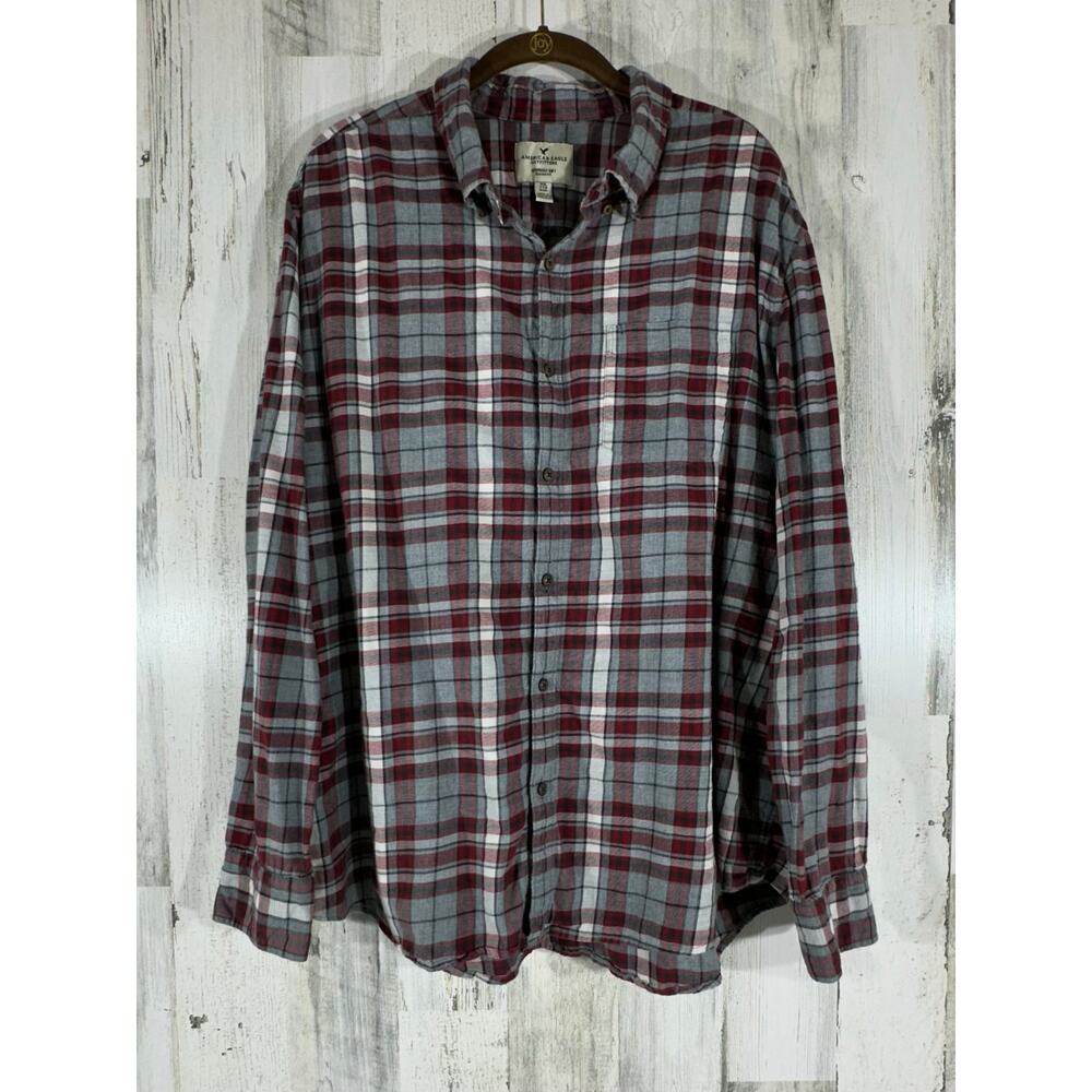 American Eagle Outfitters Mens Flannel Shirt Size XXL Seriously Soft Classic Fit
